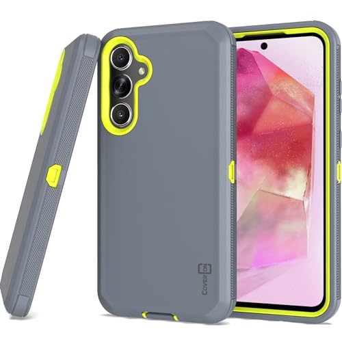 CoverON Samsung Galaxy A35 5G�P�[�X�p�ɐ݌v���ꂽ���ȃ~���^���[�O���[�hA�n�C�u���b�h�G�b�`���O�O���b�v�����n�[�h�v���X�`�b�N�J�o�[Galaxy A35�d�b�P�[�X�ɓK��-�O���[/�O���[��