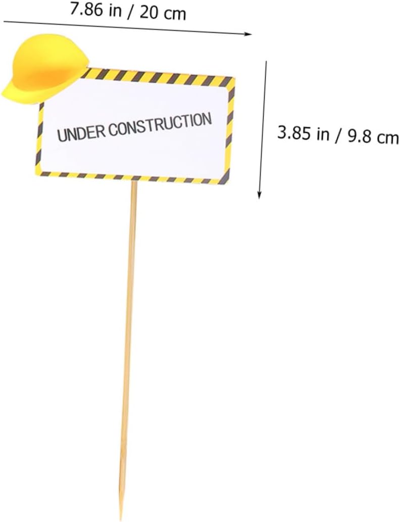 150pcs Construction Vehicle and Road Sign Cake Toppers Set for Birthday Party Decorations, Non-edible Cupcake Picks for Construction Theme Party Supplies