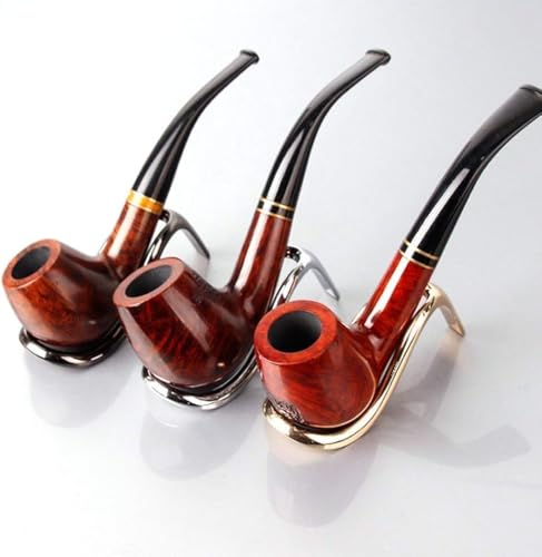 Clockjuan Glänzender schwarzer nützlicher und langlebiger Edelstahl-Zigarrentabak-Halter, Display-Ständer, Pfeifenwerkzeug, tragbarer Tabakpfeifenständer, Tabakpfeifen und Zubehör