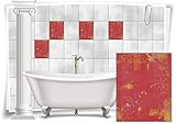 nostalgische fliesen küche Fliesenaufkleber Medianlux Fliesenaufkleber Fliesen Aufkleber Vintage Nostalgie Retro Shabby Chic Rot Gold Küche Bad WC Deko, 12 Stück, 15x20cm m14m91h-75879