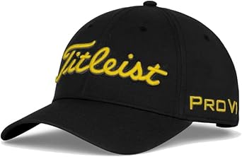 Titleist Tour Performance 2025 Hat Black/Yellow, Adjustable Golf Cap