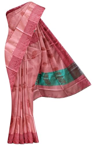 Image of Shree Ganesham Saree Women's Munga Tussar Silk Saree With Blouse and Tassels