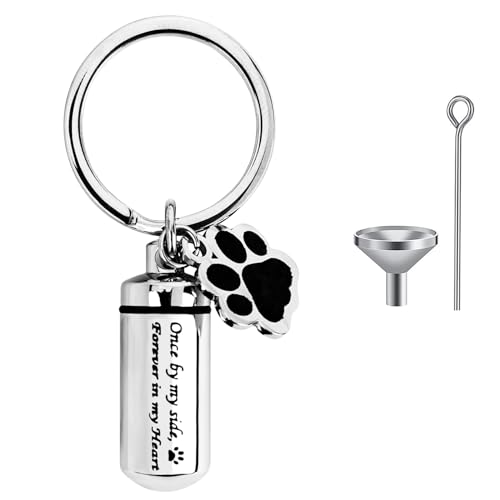 CTDMJ Portachiavi commemorativo in acciaio inox a forma di zampa di cane per la cremazione