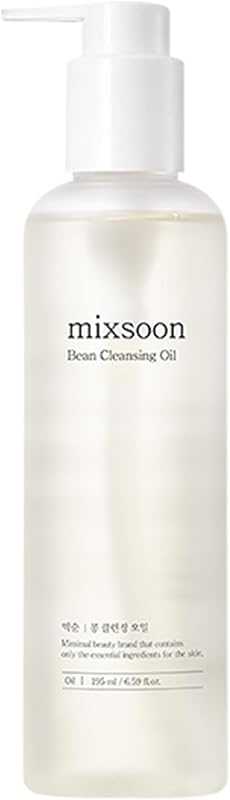mixsoon Aceite Limpiador de Frijoles - Aceite Ligero Limpiador Profundo y Desmaquillador de Puntos Negros, Frijol Fermentado, Hidratante y Equilibrante para una Piel Lisa 195ml / 6.59 fl.oz. Cuidado de la piel de vidrio coreano