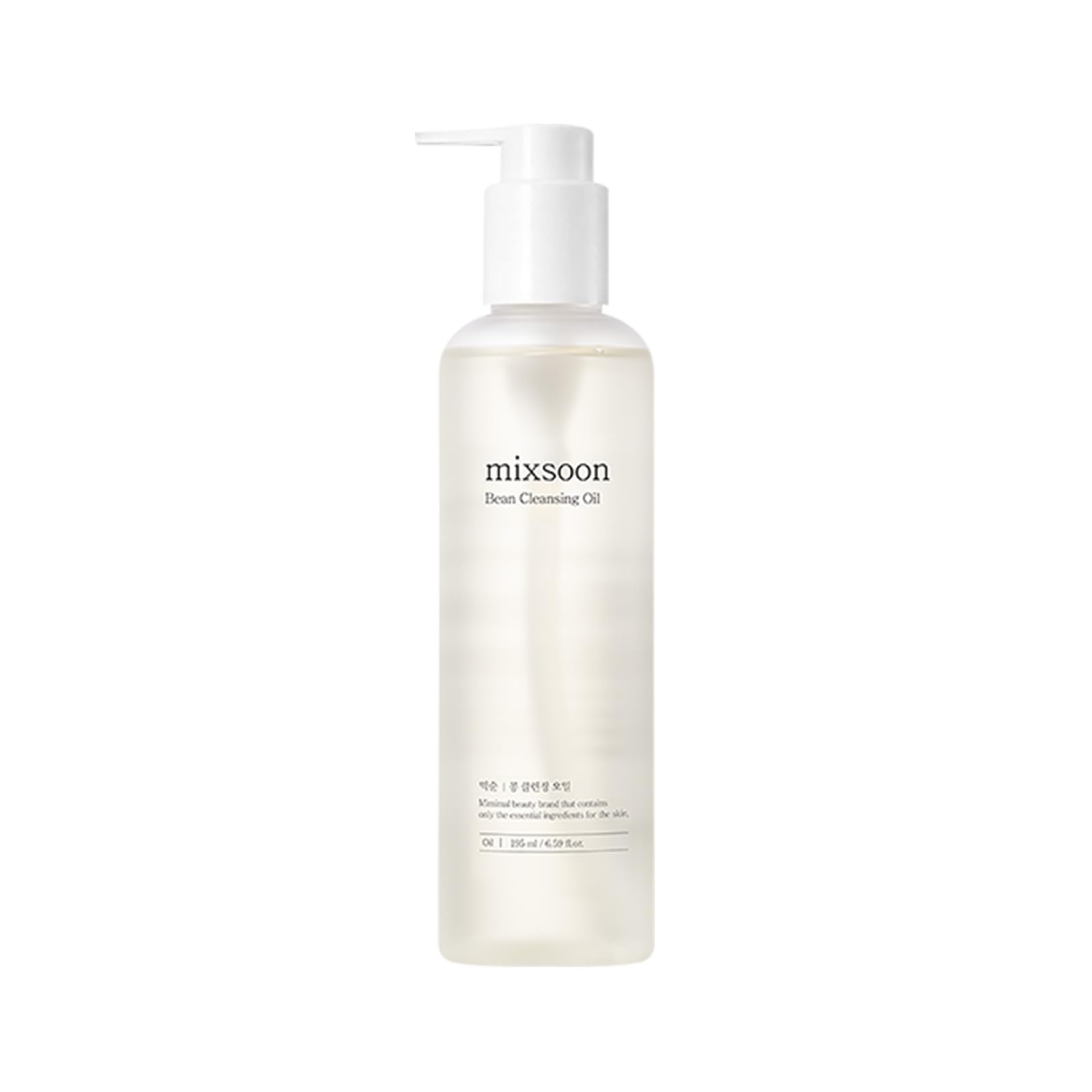 mixsoonBean Cleansing Oil 6.59 fl oz / 195ml Lightweight Oil Cleanser Make up Remover for daily skin care routine Korean Glass Skin Care