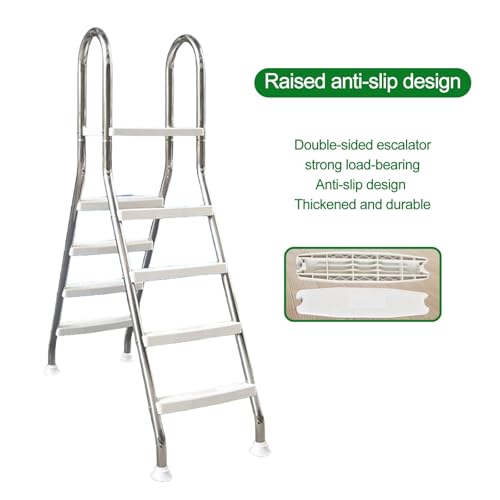 Escalera para piscina elevada acero inoxidable 4 peldaños miniatura 5