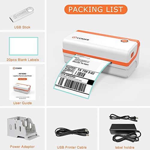 K Comer Hd Thermal Shipping Label Printer 300Dpi, Direct Thermal 4X6 High-Speed Label Printer, Compatible With Windows And Mac,Supports Multiple Platform Applications #TOP7