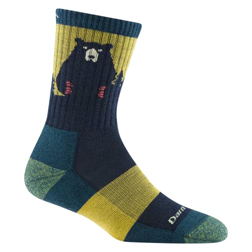 Darn Tough Vermont Women's Bear Town Micro Crew Lightweight with Cushion Sock (Style 1970) - Dark Teal, Medium, Dark Teal, M