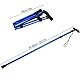 Tragbarer Spazierstöck,Gehstock Damen Höhenverstellbar,Wanderstöcke,Klappbarer Aluminium Gehstock,Faltbarer Gehstock 4 Sections Aluminiumlegierungs Spazierstock für Camping Bergsteigen(Blau)