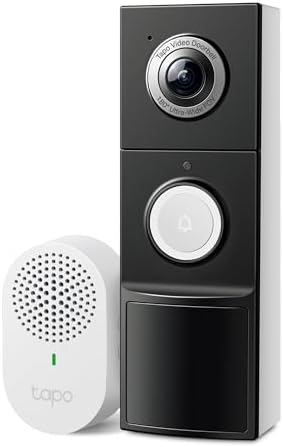 Tapo TP-Link Video Doorbell | Battery or Wired | 180° Ultra-Wide Head-to-Toe View | Ring Call | 2K QHD | Free Package/Person Detection | Local & Cloud Storage | Full Color Night Vision D225