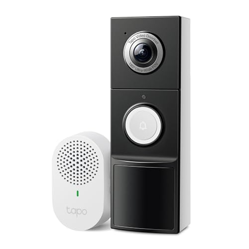 Tapo 2K+ Wired or Battery Powered Smart Video Doorbell with Chime, D225