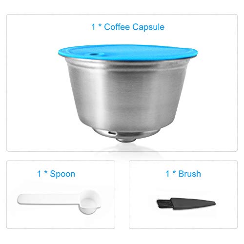 Cápsulas de café Blusea reutilizáveis, recarregáveis de aço inoxidável, filtros de cápsulas compatív