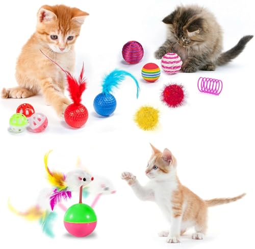 AILUKI 35PCS Cat Toys Variety Pack for Indoor Cats, Kitten Toys Set with Collapsible Cat Tunnel, Feather Wand, Plush Mice, Crinkle Balls & Interactive Cat Toys Bundle Storage Bag - Image 4