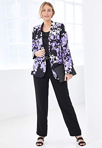 Jessica London Women\'s Plus Size Single Breasted Pant Suit - 16 W, Navy