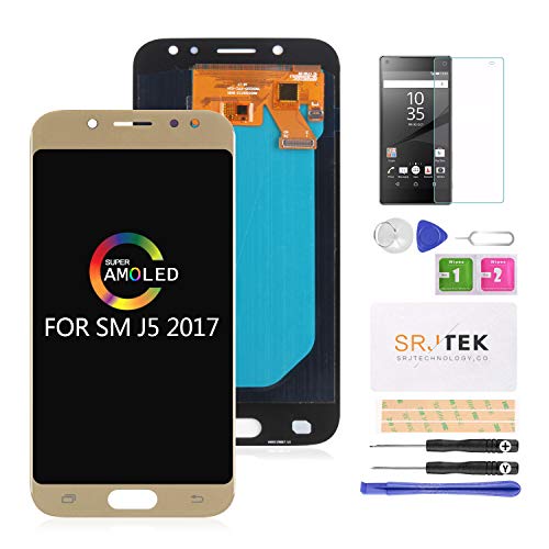 [Abbastanza compatibile]Cena AMOLED compatibile per Samsung Galaxy J5 Pro 2017 J530 J530F, vetro temperato e kit di strumenti di apertura inclusi, facile da sostituire da soli.