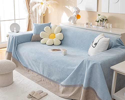 Mxaeyr Waterproof Sofa Cover For Pets, Light Blue Couch Covers For Sectional Sofa, Simple Style Sofa Covers For 1-2 Cushion Couch, Waterproof, Durable And Washable, M 79" X 90" #TOP2