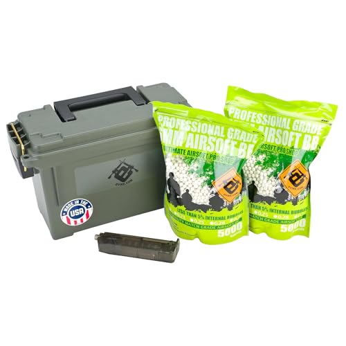 Evike Airsoft - Polypropylene Stackable Container Can (Made in USA) BB Resupply Kit - (Qty: 10,000 Rounds / 0.25g)