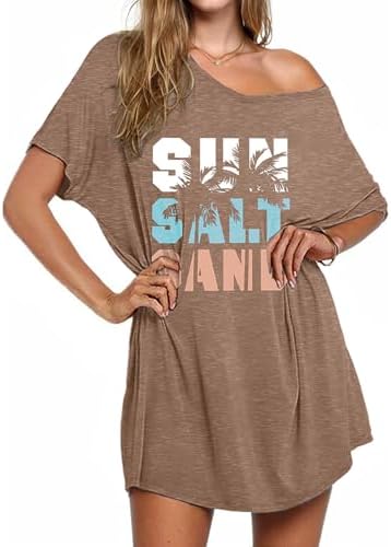 AI’MAGE Swimsuit Cover Up Women’s Beach Dress Plus Size Bathing Suit Coverup Casual T Shirt Dresses Beachwear