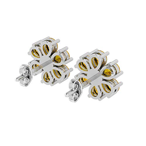 Silver Smile - 925 Sterling Silver Flowers Stud Earrings For Women | Attractive Small Gem Blue Topaz Shaped Gemstone Studs With Push Backs | Hypoallergenic Earrings For Teen Girls #TOP3