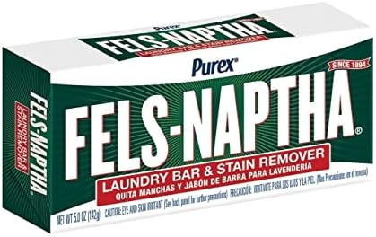 Fels Naptha Laundry Soap Bar & Stain Remover - Pack of 2, 5.0 Oz per bar