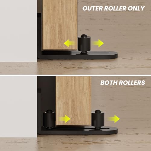 TSMST 2 Packungen Bodenführung Schiebetür Fit Max 7cm Dicke Tür, Doppelroller Schiebetür Führung Boden, Glatt und Leise