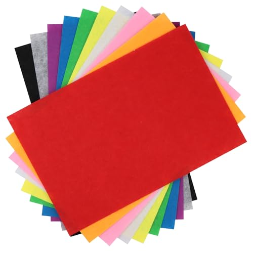 JOYSKY 10 Stücke Filz 1mm Bunt A4 10 Bogen Filzstoff Bastelfilz Filz zum Basteln DIY Handwerk Patchwork 10 Farben, Transparentpapier Orange, Transparentpapier Bunt, Pergamentpapier