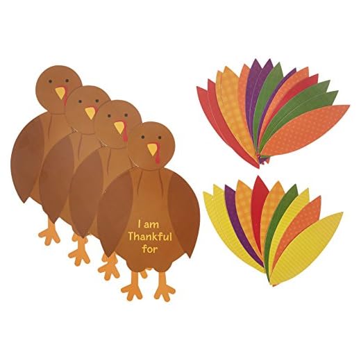 amscan Paper Turkey Craft Kit - Thanksgiving Party, 1 Set,for 48 months to 144 months, Assorted Sizes, Multi Color