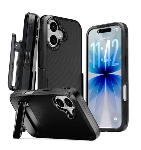 MOTIVE for iPhone 17 Case with Belt Clip, Rugged Dual-Layer, Shockproof 17 iPhone Holster case Belt Clip, Slim Wireless Charging Compatible, Durable Kickstand, 6.3” | Ranger v2 Series