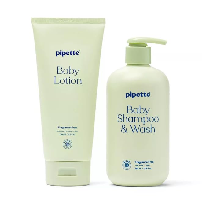 New~Pipette Baby Bath Wash Gift Set - Shampoo & Lotion - 17.5 fl oz/2ct