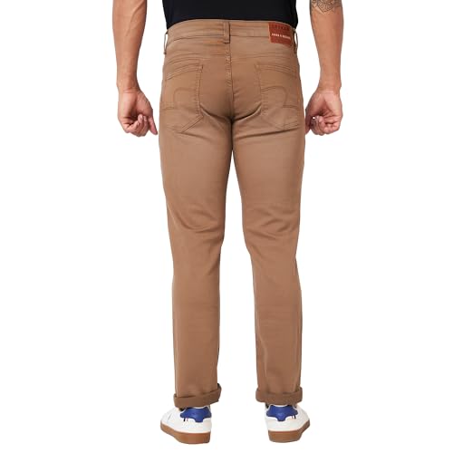 Image of Spykar Mid-Rise Regular Fit Brown Jeans for Men (Size: 34)-MDRO2BC034 Coffee Brown