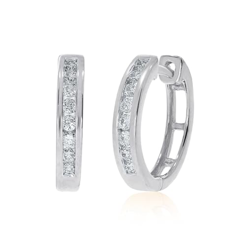 La Joya 1/4 CT Lab Grown Diamonds Hoop Earrings for Women