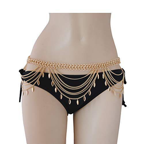 Boho Alloy Body Chain Sexy Waist Chain Belly Unibody Summer Beach Bikini Swimsuit Body Jewelry For Women And Girls (Gold01) #TOP1