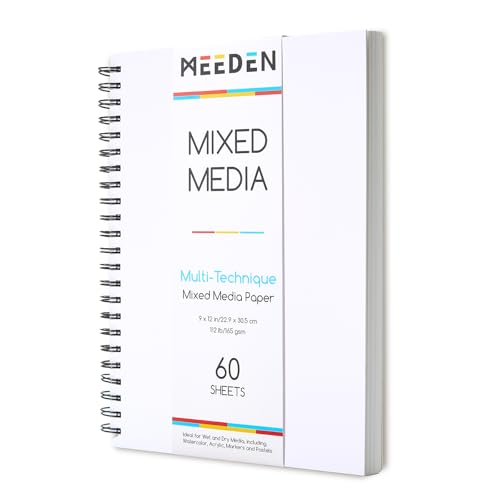 MEEDEN Mixed Media Paper Pad: 9" x 12" 112lb/165gsm Spiral