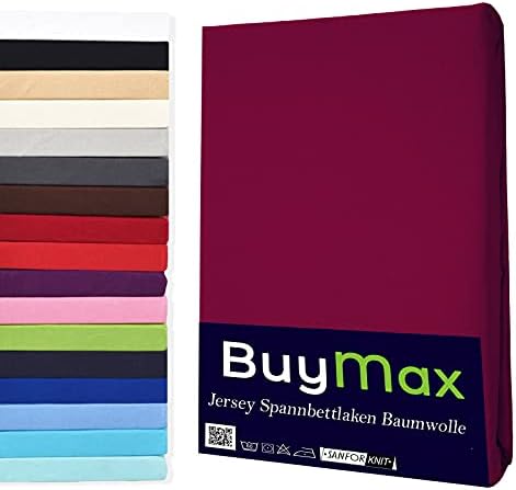 Buymax Topper prześcieradło z gumką 200 x 200 cm, 100% bawełna, dżersej, na materac o wysokości do 9 cm, do łóżka kontynentalnego, antracytowo-szare