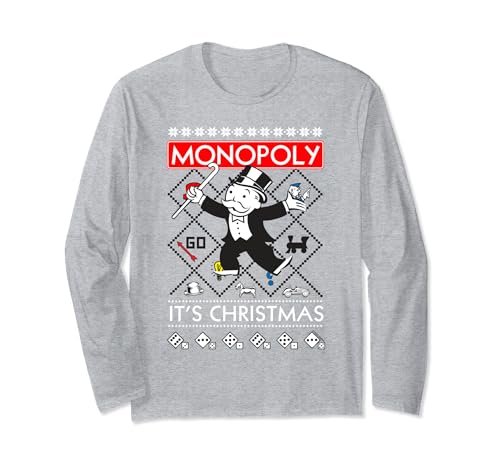 Image of Monopoly It’s Christmas Ugly Christmas Long Sleeve T-Shirt