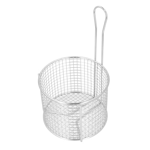 Panier à frites rond en acier inoxydable avec poignée pour cuisine - 4