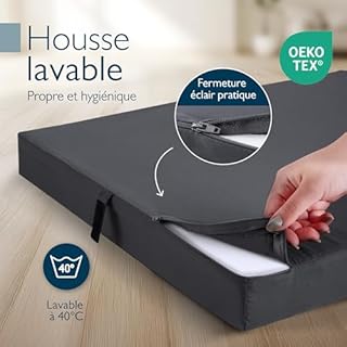 Beautissu Matelas Pliable 2 Personnes Adulte 120x195 cm - Mousse Chauffeuse 1 Place Matelas de Sol Camping Pliant Futon Voyage Lit d'Appoint Anthracite – Campix