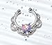 Lobal Domination 1pc NON-Pierced Lacey Single Opal Septum Hanger Fake Clip-on Nose Ring - Body Jewelry