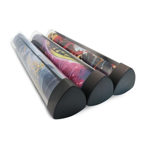 sabermaster 3 PCS Playmat Tube Prism-Shaped Playmat Tube for MTG playmat ygo playmat DTCG playmat Will Not Roll Off Surface (3 pcs)