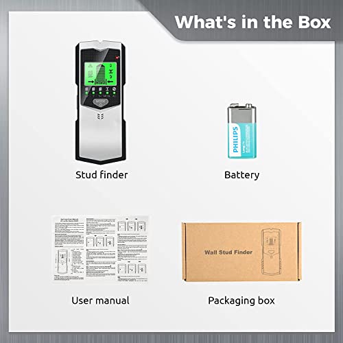 Homaisson Stud Finder Wall Scanner - 5 In 1 Electronic Stud Sensor Wall Detector Center Finding With Lcd Backlit Display And Audio Alarm For Wood Beam, Metal Pipes, Ac Wire Detection #TOP6
