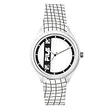 Wasserdicht bis 50 m FILA Style Unisex Analog Watch with Rubber Strap 38-321-101 (Black and White Grid)