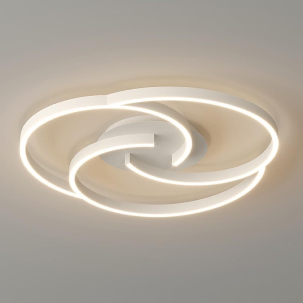 23.6in LED Ceiling Light 65W Acrylic Ceiling Lamp Rings Circle Living Room Light Fixtures Ceiling Nordic Art Ceiling Chandelier Lighting for Bedroom Dining Room