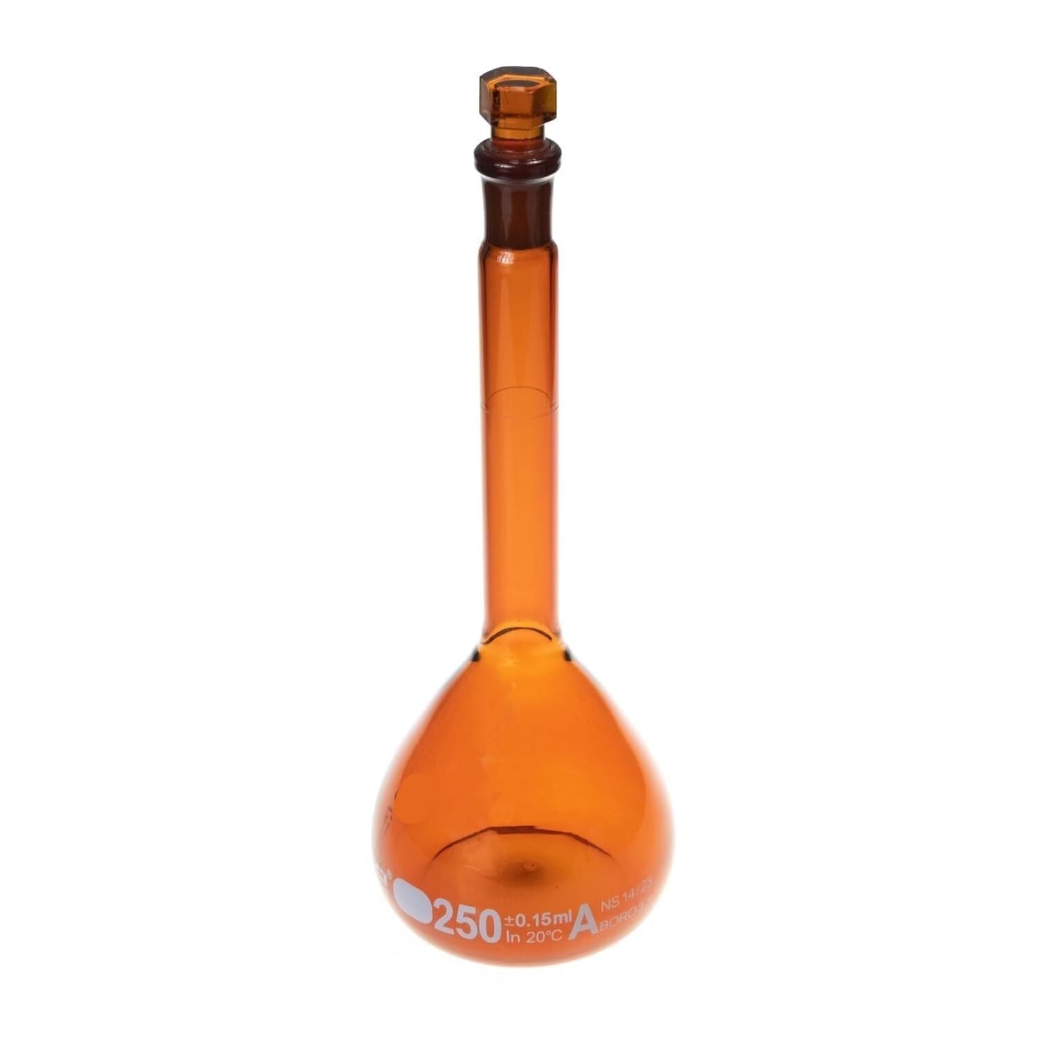 Juego de 2 matraces aforados 100 mL - Vidrio Borosilicato 3.3, Clase A, para Laboratorio y Escuela(Clear,50mL)