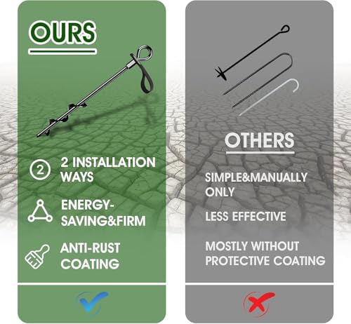 Image of Trampoline Anchors - Heavy Duty Trampoline Stakes - Ground Anchors Resistant High Wind - Ground Stakes Heavy Duty with Straps