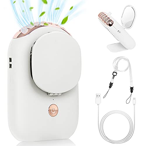 MISMXC Upgraded Lash Fan,3 Speed Eyelash Fan Dryer USB Rechargeable Eyelash Extension Fan with Folding Mirror for Lash Extensions