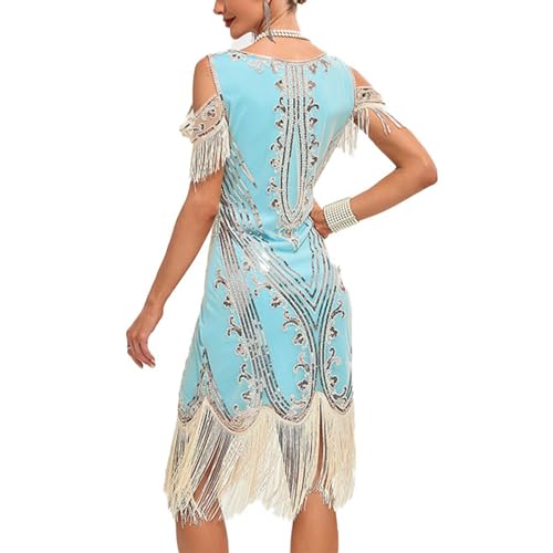 Vestido de cóctel años 20 Charleston elegante para noche y gala 6