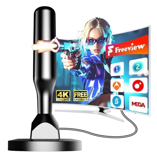 Antena TV Interior de Alta Recepción 2025 - Antena Receptora 360° con Base Magnética - Compatible con VHF/UHF/DVB-T/DVB-T2 - Señal Clara y Estable para Smart TV y Televisores