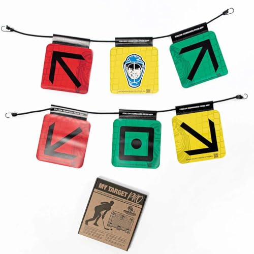 Hockey Revolution My Target Pro - Includes 6 Goal Targets & 1 Rubber Straps - Attaches to Most Hockey Goals - Practice Aid for Precision Aim & Shooting - Portable Equipment for Hockey Training