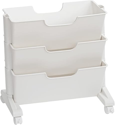 Estantería móvil, 3 capas de gran capacidad, universal, con ruedas, organizador de archivos para habitación, material plástico duradero en color
