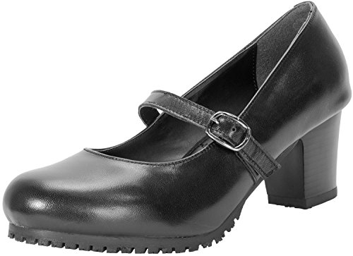 Footwear Women's Mary Jane,Black Leather,US 8 M